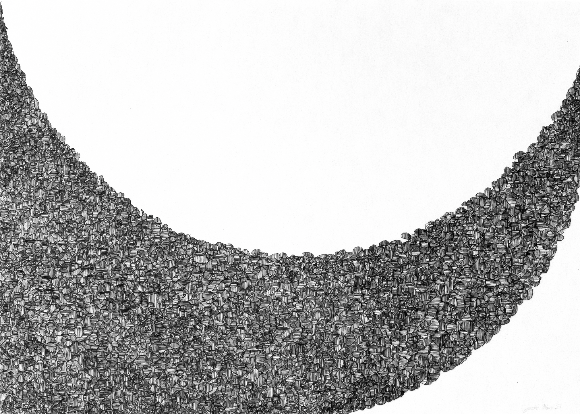 Valle. Tinta sobre papel de algodón. 77×56 cm. 2023. (Llamar al 55 25 00 11 18 para venta personalizada).