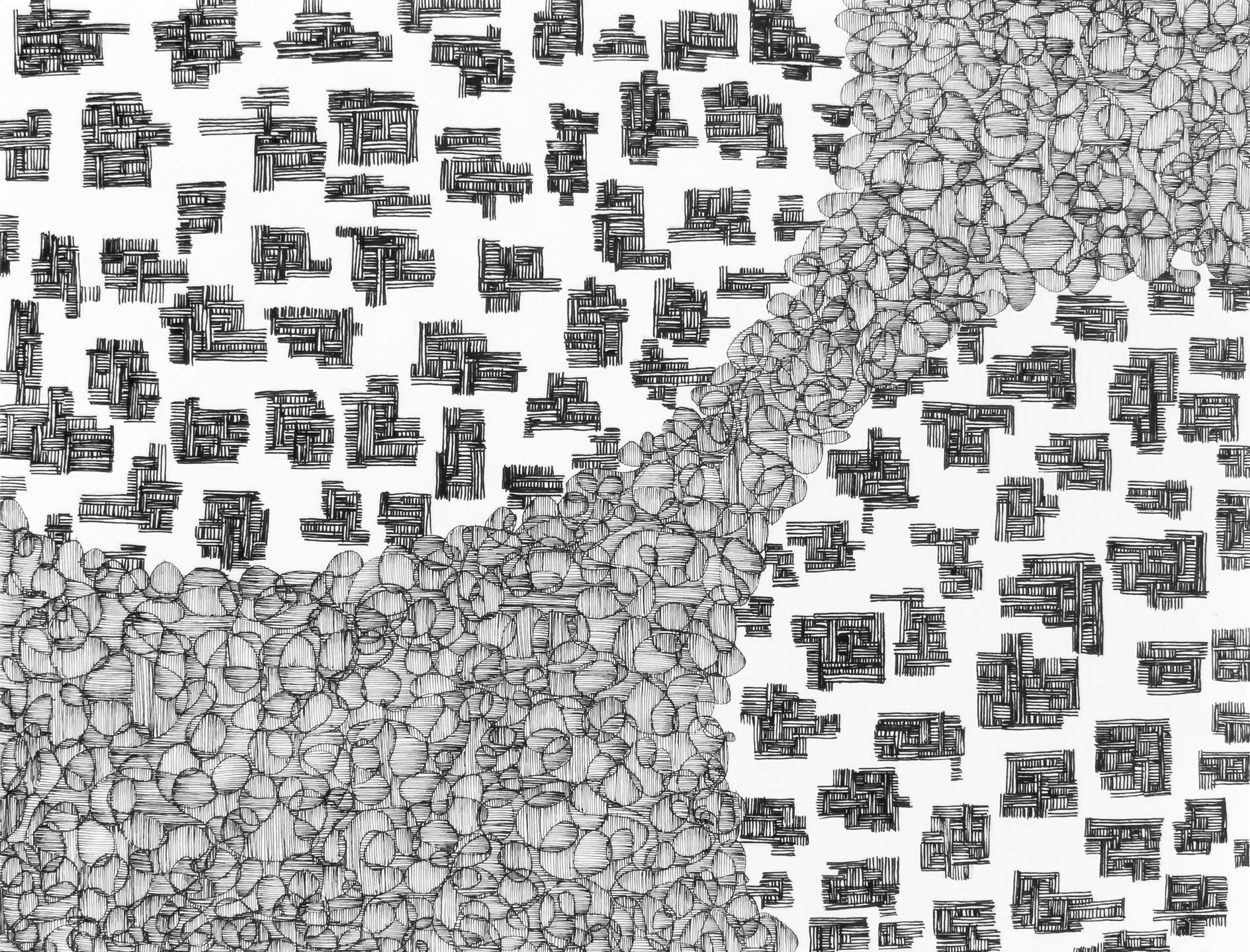 Enlace. Tinta sobre papel de algodón. 28 × 34 cm. 2022. (Para venta personalizada llamar al 55 25 00 11 18).